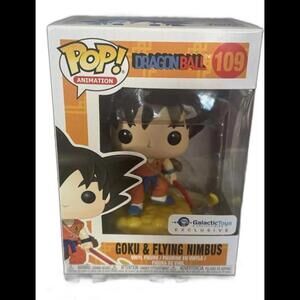 (r2) Funko Pop: Dragon Ball - Goku and Flying Nimbus Mint #109 w Protector